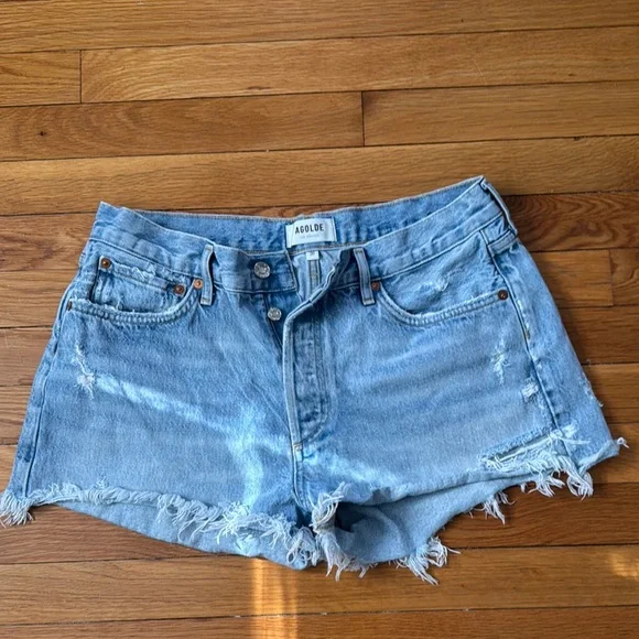 Agolde Parker Cutoff Jean Shorts Distressed Style - Picture 3 of 6